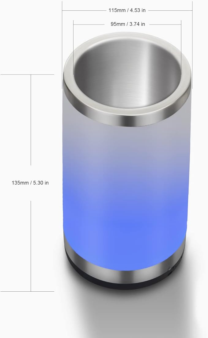 Elrigs Wine Chiller with RGB Touch Lamp| Wine Bottle Cooler Bucket| Double Walled Insulator with 2 Ice Pack for 750ml Champagne| Perfect Wine Gifts for Women/Men| Wine Accessories for Party/Dinner