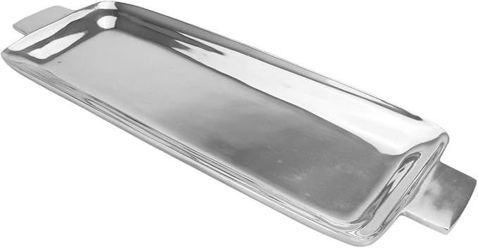 Personalized Infinity Rectangular Serving Tray- Handcrafted, Rectangular Silver Tray, Tray for Whiskey Decanter, Candle Sticks, Vanity Set, Perfume Tray, and Serving Appetizer Serving Plates