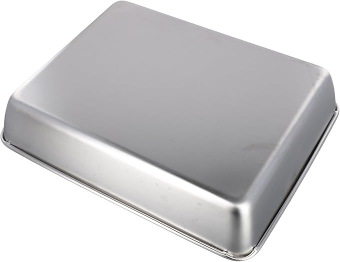 Professional Stainless Steel Food Service Tray Rectangle Dining Platter With High Rim Kitchen Buffet Serving Dish Metal Storage Container Dishwasher Safe Silver(30 * 25 * 5.5)