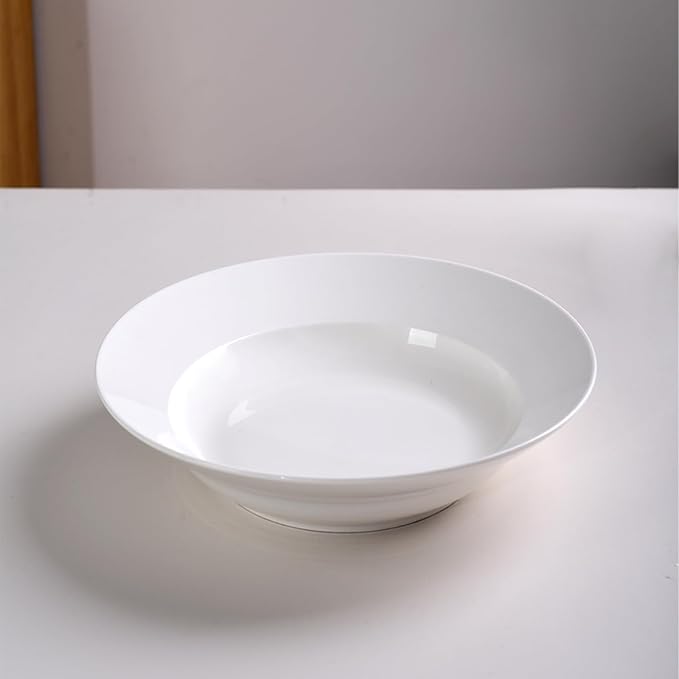 Vitrelle 6-Piece Salad Plates Set Triple Layer Glass and Scratch Resistant, 9.5 Inch Lightweight Round Plates, Winter Frost White