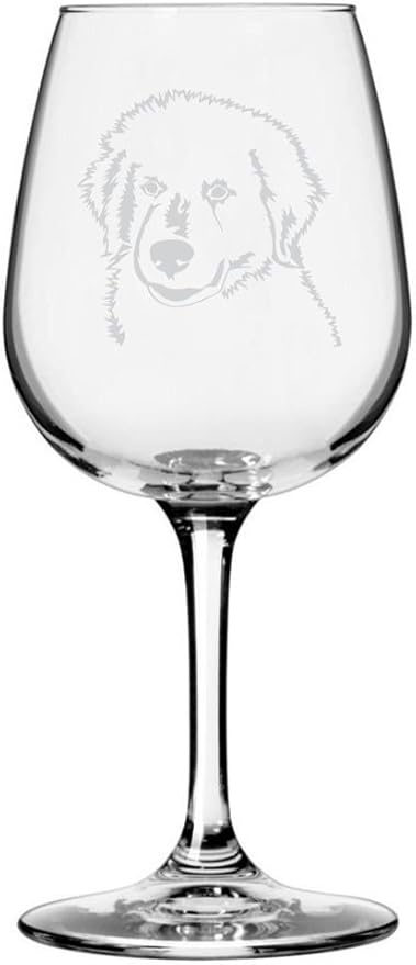 Etched Laser Art Great Pyrenees Customized Personalized Dog Themed Etched 12.75oz Wine Glass Custom Dog Breed Wine Glasses, Ideal for Pet Lovers, Personalized Birthday Gift for Men & Women