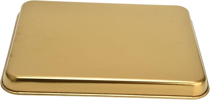 12×9.44in Gold Stainless Steel Flat Bottom Rectangular Serving Food Coffee Tray for Serving Appetizers Snacks Desserts Creating Charcuterie Tray