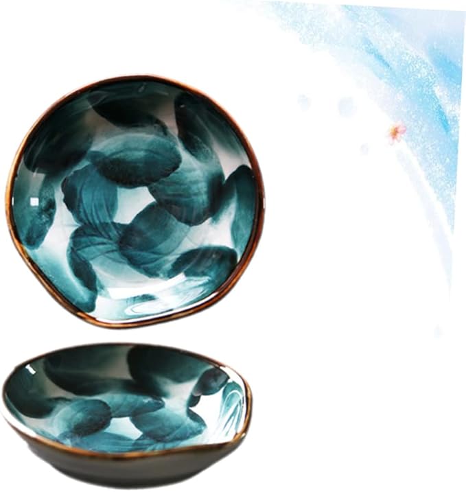 STOBAZA 2pcs Hand-painted Ceramic Plates Snack Serving Bowl Boys and Girls Decorative Trays for Home Restaurant