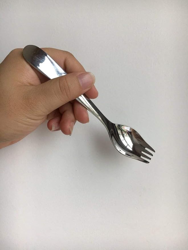6-Pack Mini Stainless Steel Sporks, Back to school lunch supplies Fruit Appetizer Dessert Salad Flatware Set, 5.9-Inch Long(S)