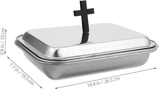 VALICLUD 1set Stainless Steel Communion Tray Cup Holders and Cover Multi-functional Serving Plate for Religious Ceremonies Family Gatherings and Church Supplies