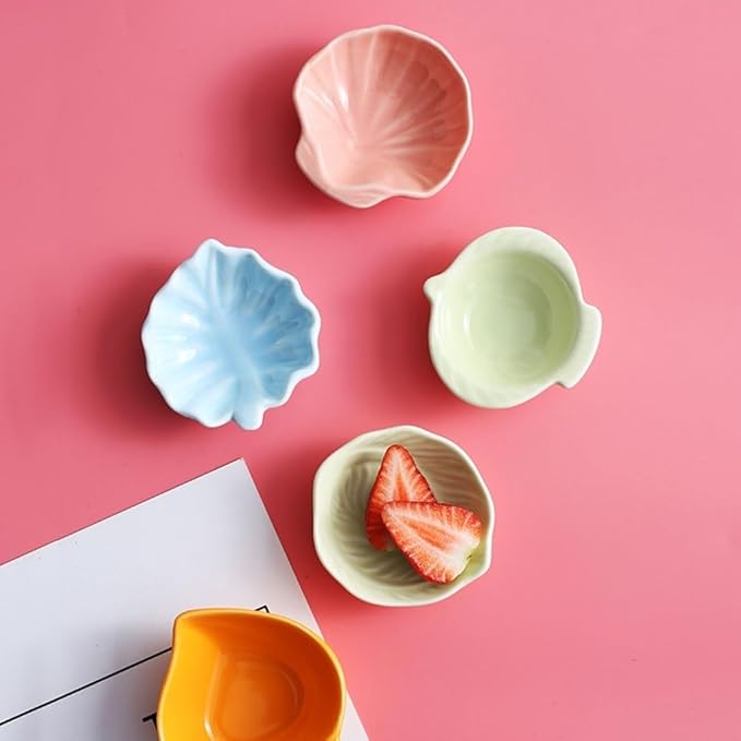 FAREWELL Dipping Bowls Soy Sauce Set Ceramic Soy Sauce Plate Appetizer Plate Dipping Bowl Condiment Plate Bowl Soy Sauce Seasoning Appetizer Bowls (Color : D)