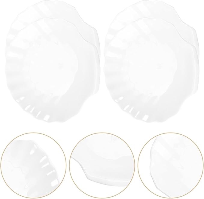 UPKOCH 4Pcs Ceramic Shell Plate Scallop Sea Shell Dinner Plates Dessert Appetizer Salad Dishes Sushi Serving Platter 4inch