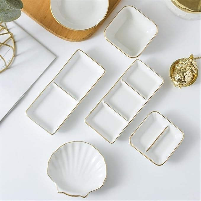 Appetizer Plates Ceramic Dipping Bowls,Small Soy Sauce Dish Perfect for Dips, Snacks, and Nibbles Reusable Trays for Condiment