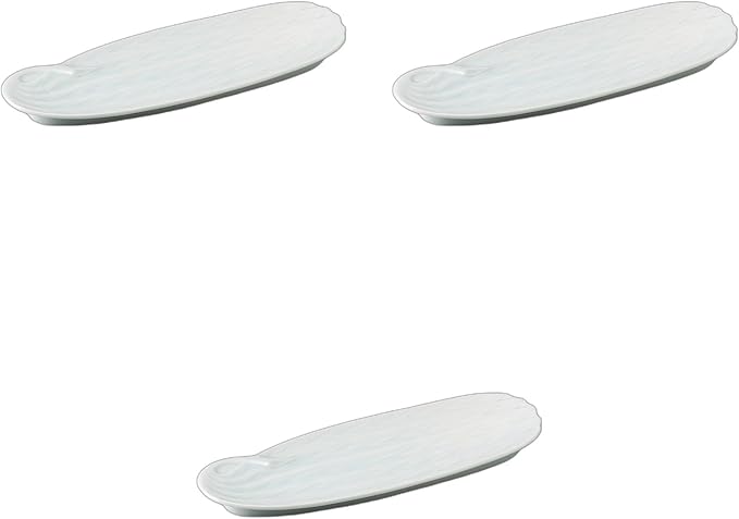 Setomonohonpo Set of 3, Blue and White Porcelain Streaming Plates, 9.8 x 3.5 x 0.8 inches (24.8 x 9 x 2 cm), Appetizer Plates, Porcelain