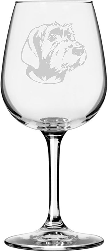 Wirehaired Pointing Griffon Dog Personalized Custom Themed Etched 12.75oz Wine Glass