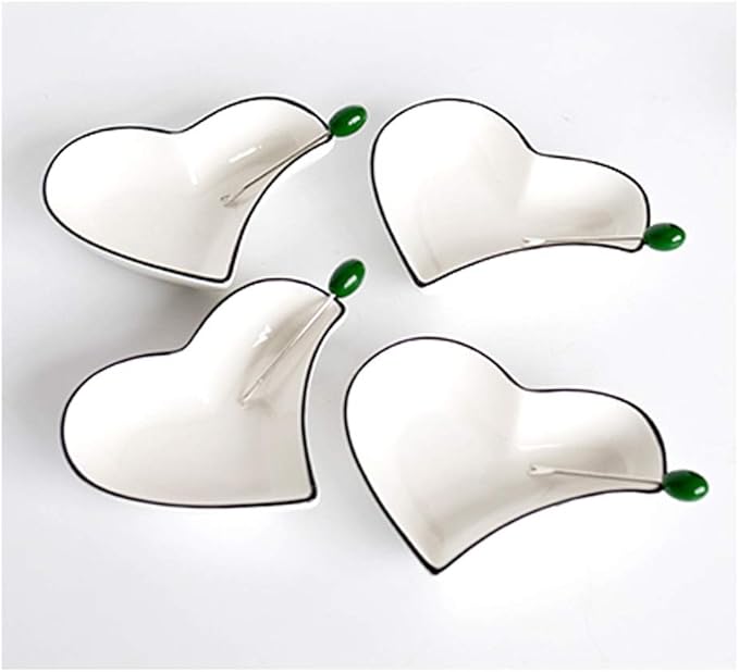 Ceramic Cutlery Salad Bowl Ceramic Appetizer Plate, Snack Plate, Tableware, Seasoning Plate, Dipping Sauce Plate, Fruit Plate with Bracket Platter Small Bowl (Color : A)