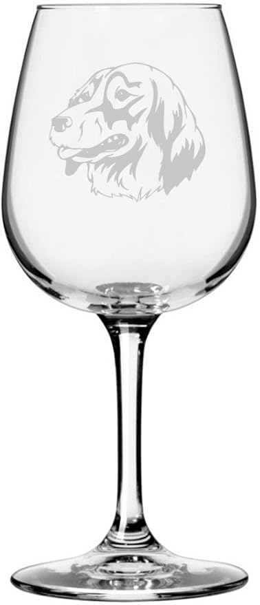 Etched Laser Art Personalized Dog Themed Etched Wine Glass - Custom Dog Breed Wine Glasses, Ideal for Pet Lovers, Unique & Personalized Birthday Gift for Men & Women - Small Munsterlander, 12.75 oz