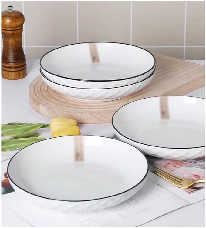 SONGCHAO Party Supplies Pack Of 6 Household Plates, Ceramic Plates, Deep Soup Bowls, Creative Personality, Simple Nordic Tableware Party Plates