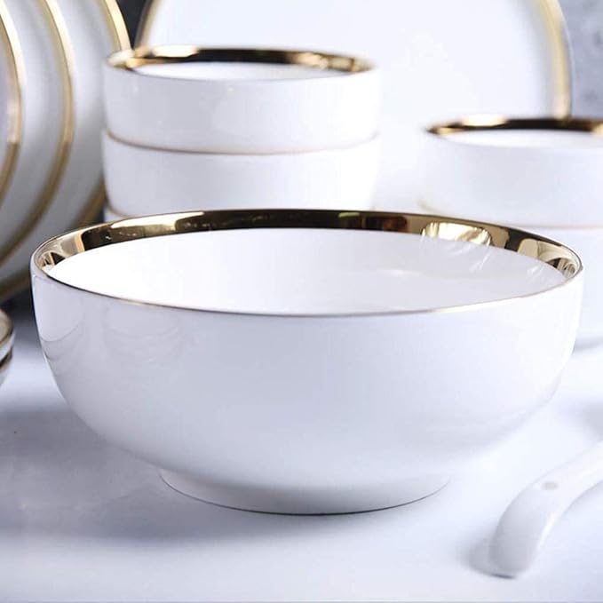 Porcelain Square Dinner Plate Set Dish/Plate/Bowl Set, 10 Piece White Porcelain Phnom Pen Dinnerware Sety Ceramic Tableware Set(