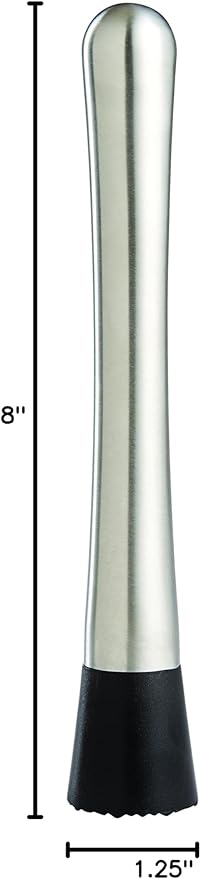 HIC Kitchen Bar Muddler, Stainless Steel, BPA Free