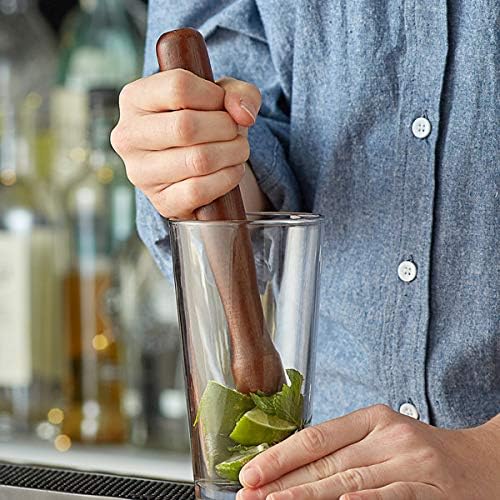 (Pack of 3) Wooden Muddler for Cocktails, Flat Head Bar Muddle,r Lacquered Walnut Wood, Mint Muddler for Mojitos