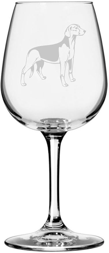 Etched Laser Art Personalized Dog Themed Etched Wine Glass - Custom Dog Breed Wine Glasses, Ideal for Pet Lovers, Personalized Birthday Gift for Men & Women - Serbian Tricolour Hound, 12.75 oz