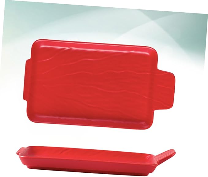 Tableware Wedding Guest Steak Plate Japanese Appetizer Plates Ceramic Jewelry The Wedding Ceramic Platter Plates Practical Food Serving Dish Ceramic Sushi Platt (Red-29.5 * 16.2 * 2.5cm