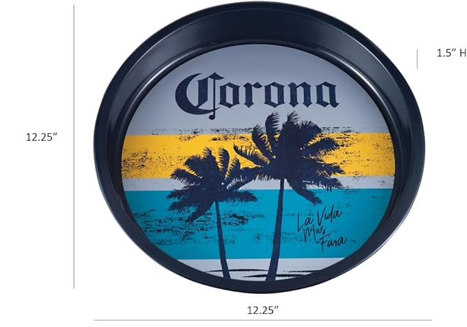 Tin Box Company Large Round Beverage Tray, Corona