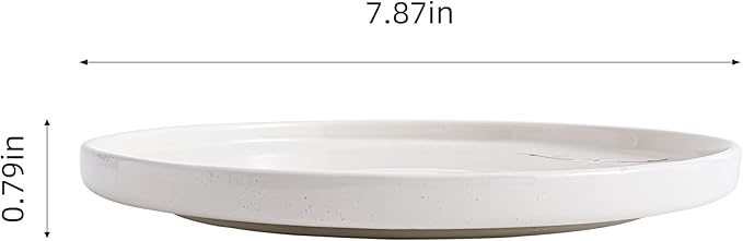 Ceramic Appetizer Plates, 8 Inch Dessert Plates/Salad Plate, Small Dinner Plates for Snacks, Side Dishes, Round Serving Plates (24, White Sakura)