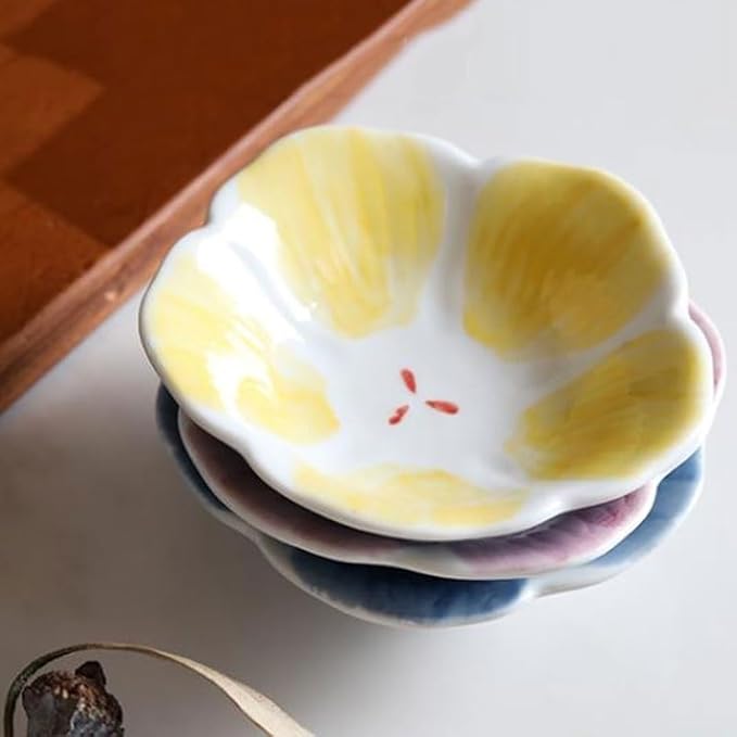 FAREWELL Dipping Bowls Ceramic Soy Sauce Plate Shape Soy Sauce Plate Dip Dishwashing Condiment Plate Soy Sauce Kitchen BBQ Sauce Appetizer Set Appetizer Bowls (Color : A)