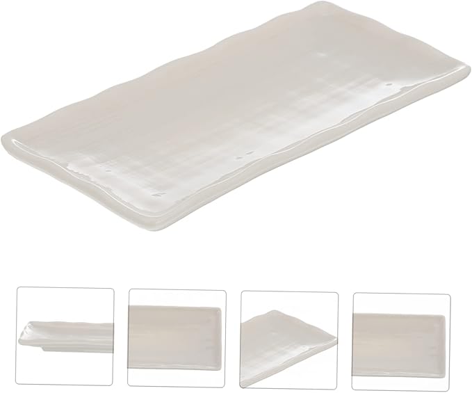 Ceramic Food Plate Elegant Rectangular Snack Tray Food Grade Kitchen Tableware for Home Restaurant Use Easy to Clean Beautiful Design for Desserts and Appetizers