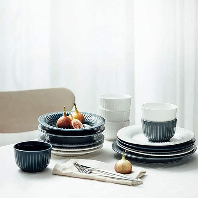 Blue And White Porcelain Tableware Set, 12 Pieces Of Ceramic Tableware, High Temperature Fired Stoneware, Microwave And Dishwasher Safe, Tableware Set For 4 People