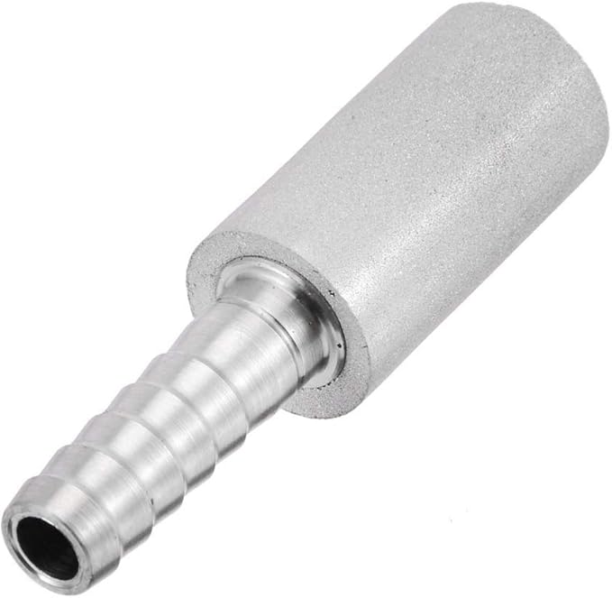 Joywayus Aeration Stone 0.5 Micron 316 Stainless Steel Oxygenation Diffusion Stone 1/4" Barb for Home brewing Wine Beer Soda (Pack of 2)