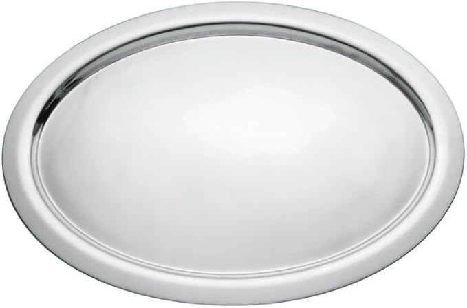 HUBERT Serving Tray Silver Stainless Steel Oval - 22 1/2" L x 16 1/2" W x 3/4" H