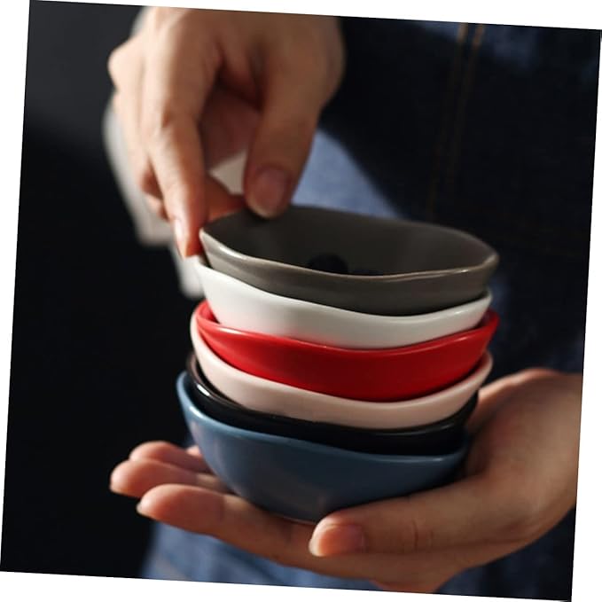 4pcs Ceramic Dipping Plates Mini Sauce Dishes for Appetizers Flavor Serving Tray Versatile Seasoning Dishware Set