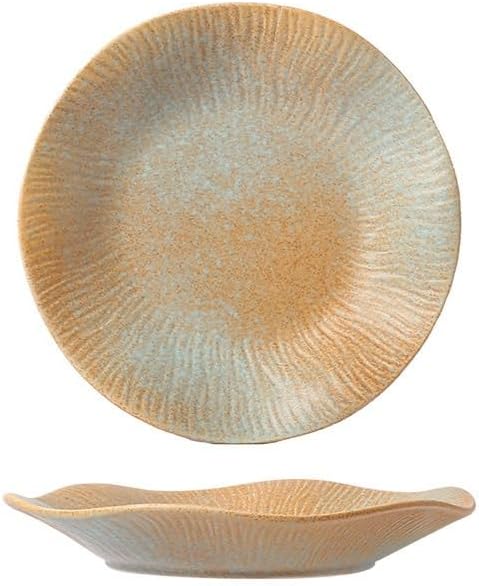 Round Ceramic Plate For Steak And Western Food Tableware For Home And Hotel(10inchfishplate)