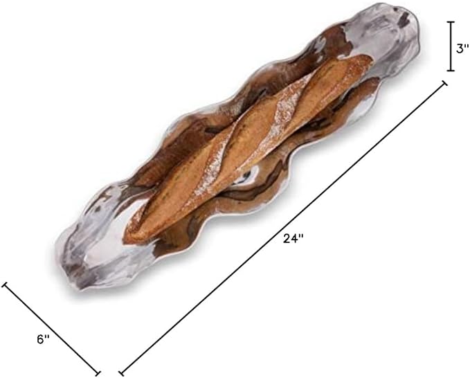 Arthur Court Carmel Collection Signature Aluminum Baguette Bread Tray 24 inch Long x 6 inch Wide