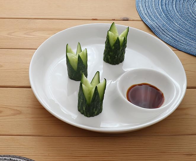 Multi Purpose Appetizer Ceramic Tray Vinegar Bowl Elegant Sushi Cookie Serving Dishes Dipping Sauce Plate for Dumplings French Fries Snacks Homes Restaurants Design Sense Souvenirs