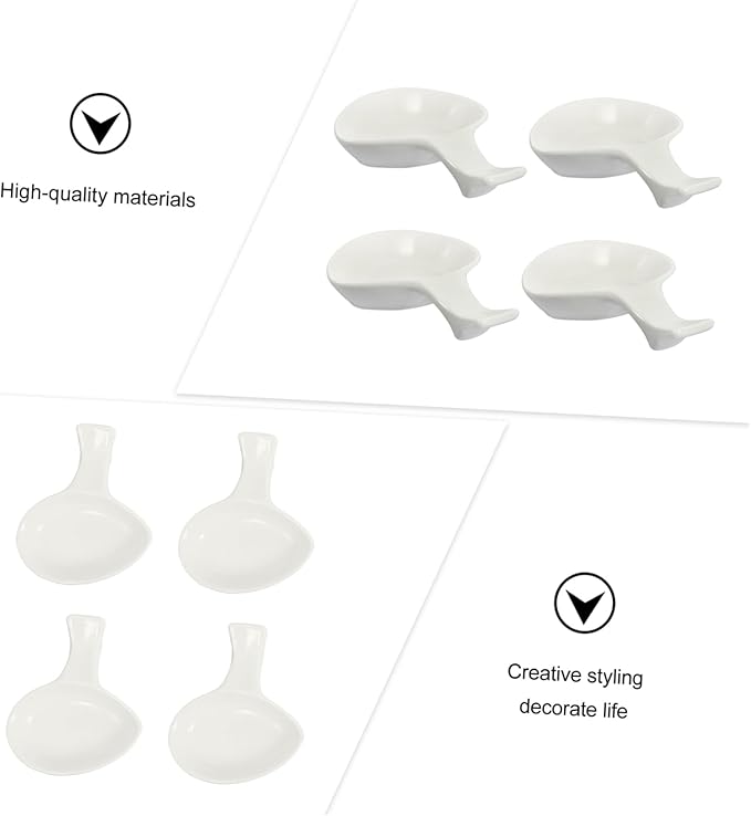 STOBAZA 4pcs Ceramic Chopsticks Rests and Dipping Bowls Set Food Sauce Dishes for Home Multi-Functional Kitchen Gadgets for Appetizers and Seasoning