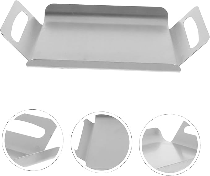 Stainless Steel Buffet Tray Silver Platter for Desserts Snack Serving Trays Handles