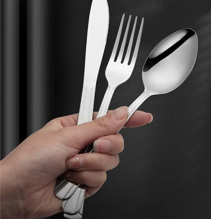 Stainless Steel Flatware serving set,Home Kitchen Eating Tableware Set,Dishwasher Safe,For Home Kitchen Restaurant Hote 4/16/24/32/40/48 Pieces Stainless Steel Set Dinner Knife And Fork Spoon Steak Kn