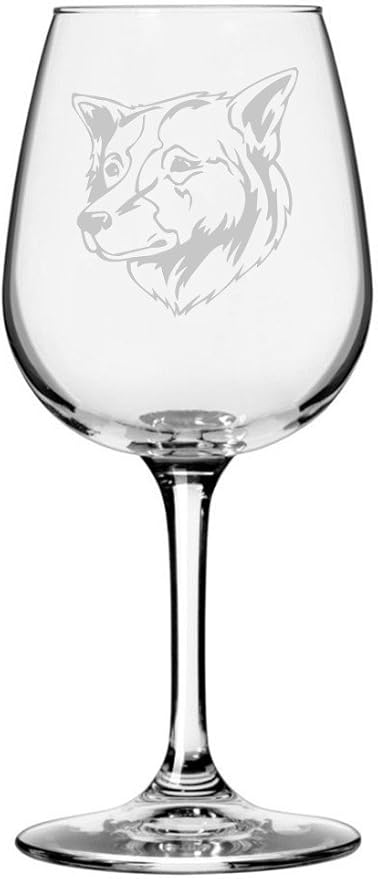 Etched Laser Art Personalized Dog Themed Etched Wine Glass - Custom Dog Breed Wine Glasses, Ideal for Pet Lovers, Unique Birthday Gift for Men & Women, Personalized Gift - Thai Bangkaew, 12.75 oz