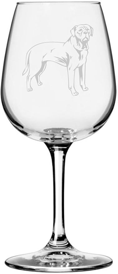 Etched Laser Art Personalized Dog Themed Etched Wine Glass - Custom Dog Breed Wine Glasses, Ideal for Pet Lovers, Unique Birthday Gift for Men & Women, Personalized Gift - Tosa, 12.75 oz