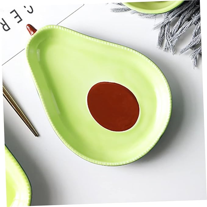 Avocado Shape Ceramic Plate Serving Dish Appetizer Serving Tray Salad Fruit Plate Dinnerware