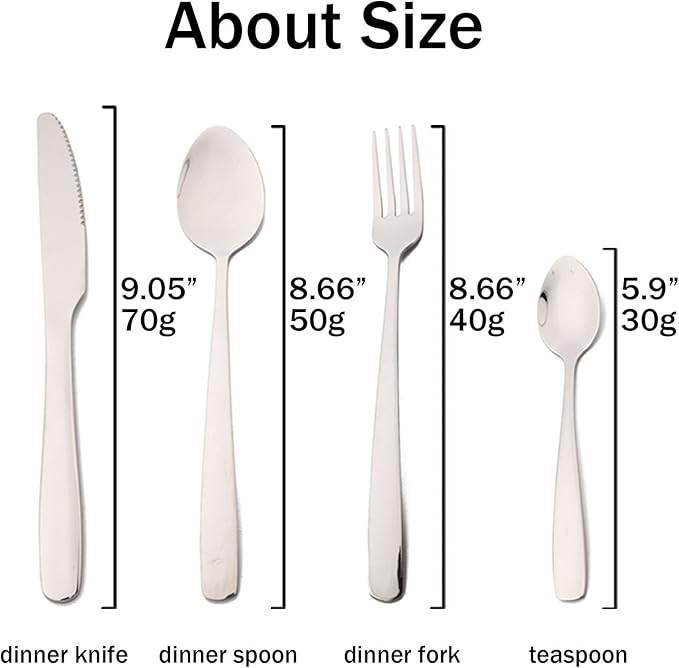 16pcs 304 Stainless Steel Silverware Set, Include Knife Fork Spoon Teaspoon, Elegant Utensils Cutlery Set, Mirror Serving Flatware Set, Service for 4, Dishwasher Safe