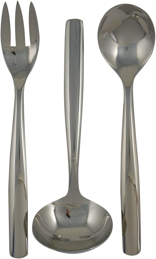 Ginkgo International Charlie 3-Piece Stainless Steel Hostess Serving Set