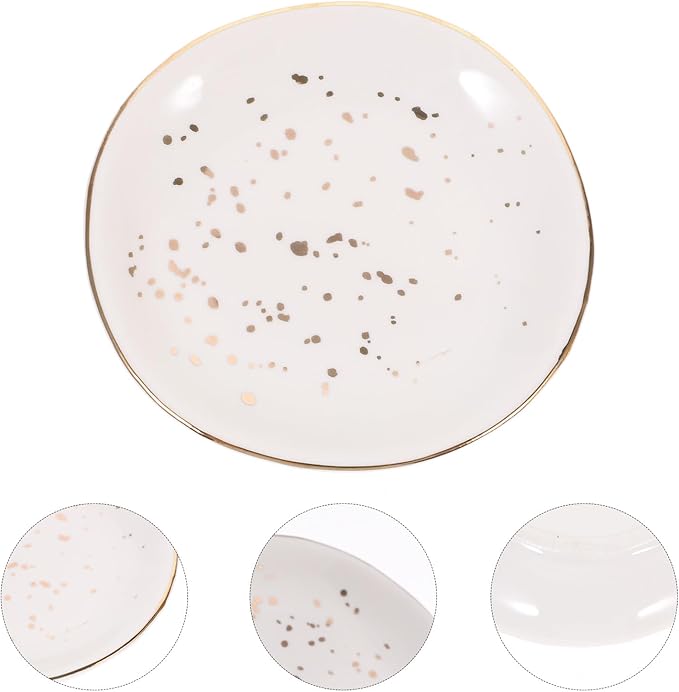 Ceramic Pasta Plate Nordic Style Irregular round Food Serving Plate White Speckled Design for Residential and Hospitality Appetizer Serving
