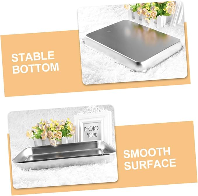 GARVALON Stainless Steel Food Plate Multi-Purpose Serving Tray for Appetizers Snacks Desserts Baking
