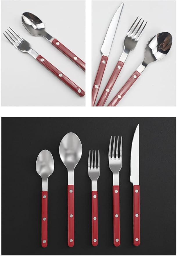 Stainless Steel Flatware serving set,Home Kitchen Eating Tableware Set,Dishwasher Safe,For Home Kitchen Restaurant Hote 5/20/30/40 Pieces Household Steak Cutlery Set Stainless Steel Cutlery Knife, For