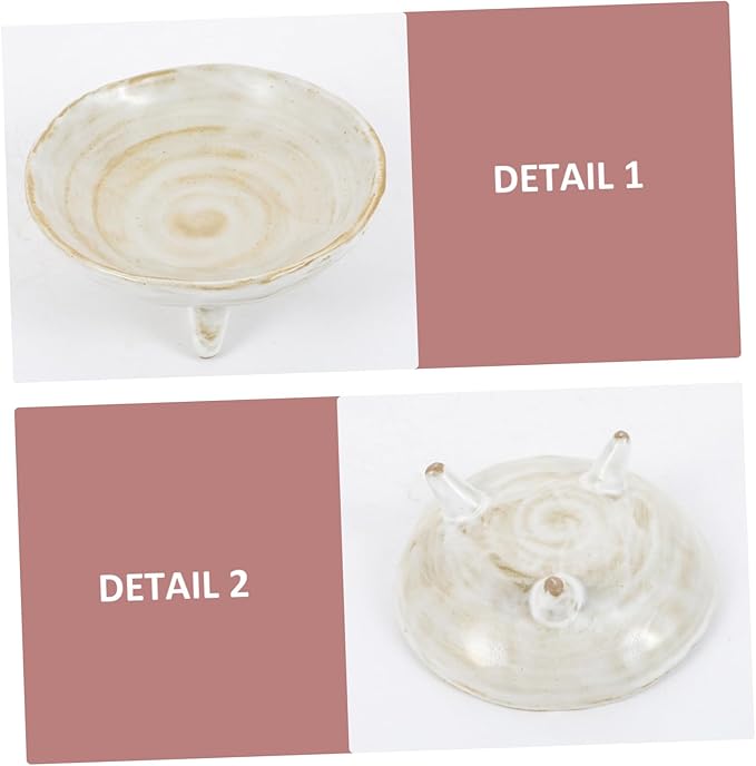 Three-Legged Sauce Dish Set Handmade Japanese Style Appetizer Plate Rustic Ceramic Condiment Holder for Sushi and Dipping Sauces