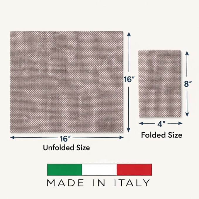 Made in Italy Linen-Feel Disposable Guest Towels - Premium Airlaid Cloth-Like Bathroom Napkins, Soft & Absorbent Luxury Hand Towels, Elegant Striped Dinner Napkins for Parties, Events, Bulk 500 Count