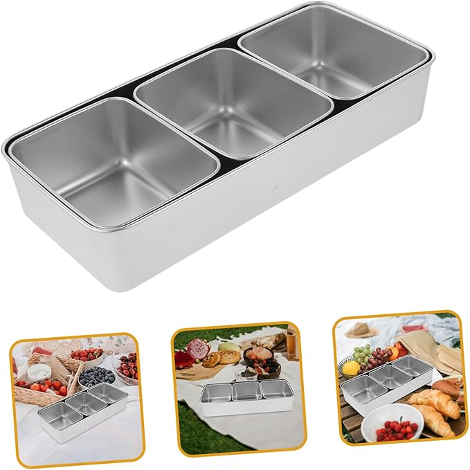 Happyyami 1Set Portable Snack Serving Tray Multi Grid Dried Fruit Snack Box for Outdoor Picnics Elegant Catering Compact Design
