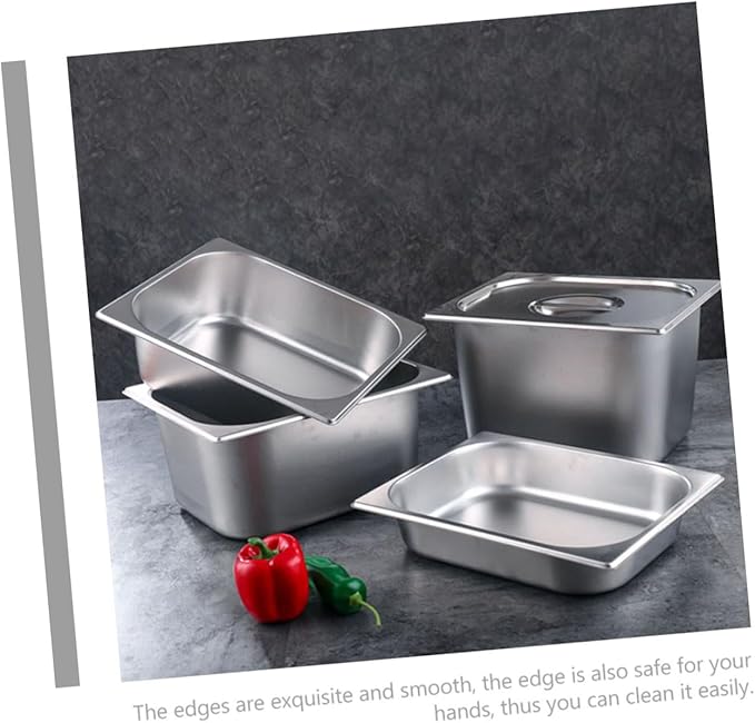 Happyyami Stainless Steel Buffet Dishes Container Warming Tray Food Holder Tray Serving Plate