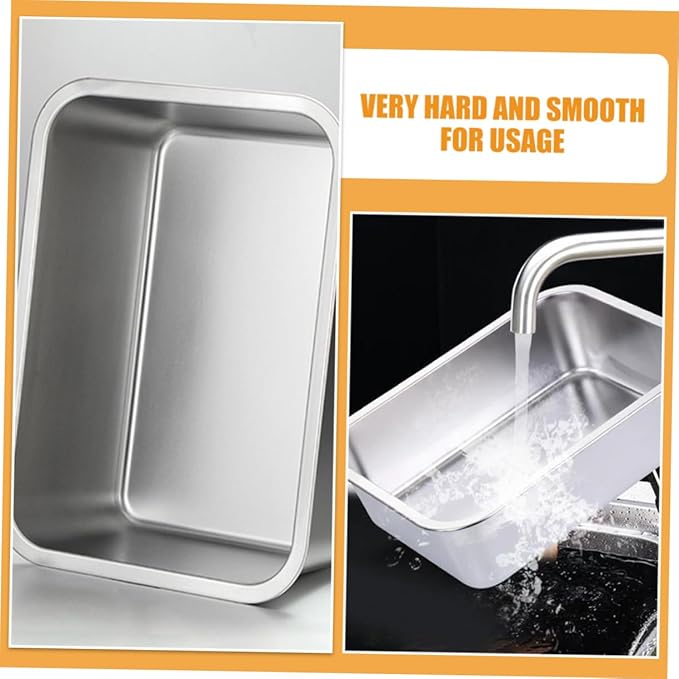 2Pcs Stainless Steel Buffet Tray Catering Food Pan Capacity Serving Dish for Parties Kitchen Use Easy to Clean