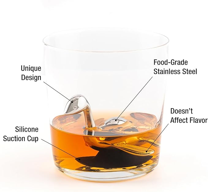 Whisky Stone Gift Set – Scotch Ness Monster Chilling Stone with Premium Gift Box – Funny Whiskey Gift for Men – Bourbon Drink Accessory – Father's Day, Birthday